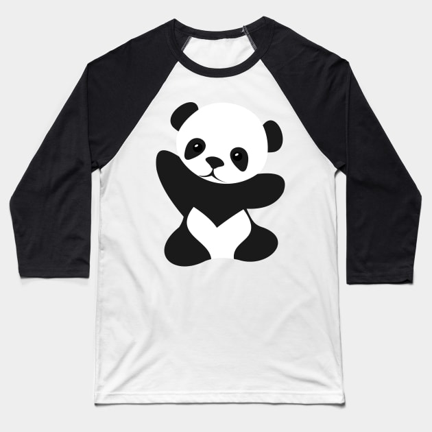 Cute baby panda Baseball T-Shirt by MEJIKU